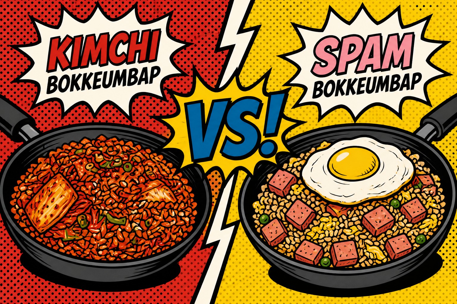 Kimchi vs. Spam Bokkeumbap: Two Classics, One Technique